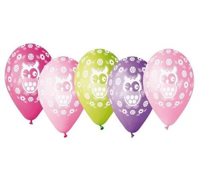 Obrázek produktu pro Balónky latexové - sovička - 5 ks - 30 cm