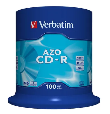 Produktbild von Verbatim CD-R AZO Crystal, Spindel, Cyanine/Azo Dye