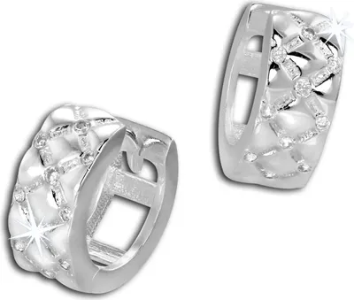 Produktbild von SilberDream Creolen 13mm 925er Silber weiß Zirkonia Fancy Ohrringe SDO4265W