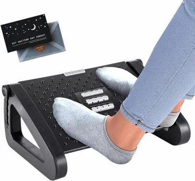 Image de Repose-pieds ergonomique antidérapant avec fonction de massage pour les hanches, les genoux et le dos, pour le bureau et le télétravail