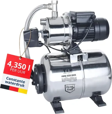 Image de Pompe hydrodynamique avec cuve de pression de 22 litres, en acier inoxydable, de 1200 W et avec une pression maximale de 5,0 bar