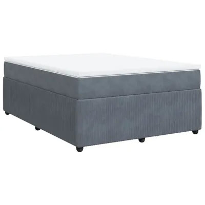 Produktbild von Boxspringbett mit Matratze Dunkelgrau 140x200 cm Samt