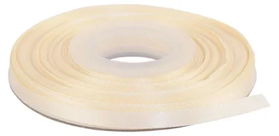 Satinband 6 mm x 22 m, Elfenbein, doppelseitig, für Geschenke & Basteln