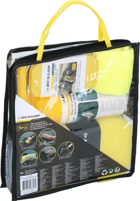 Produktbild von Auto Reinigungsset 5-tlg. Felgenbürste Schwamm Mikrofasertuch