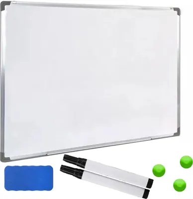 Zdjęcie produktu dla Tablica suchościeralna magnetyczna z akcesoriami biała 60 x 45 cm - zestaw