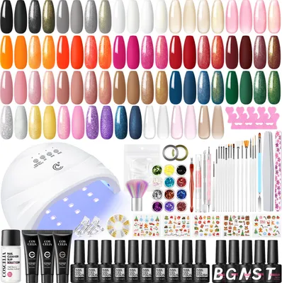 Produktbild von COSCELIA 20 Farben Gel Nagellack Set mit 48W UV/LED Lampe Poly Nagel Gel Set 3pcs*16ml mit Slip Solution UV Gel Lacken Nagellack Set