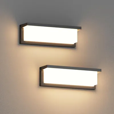 Obrázok produktu pre Nástenná lampa LED 36W IP65 3000K čierna vonkajšia a vnútorná 2 kusy