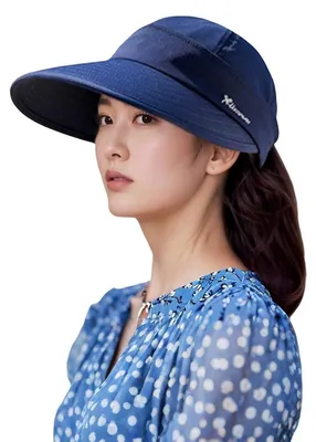 Produktbild von Sonnenhut Damen Visor Cap Abnehmbar UV-Schutz Marineblau Einheitsgröße