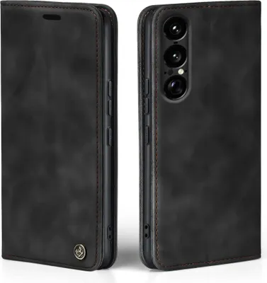 Produktbild von Handy Hülle für Sony Xperia 1 VII Klapphülle Bookcase Flip Cover Handy Tasche Etui Farbe: Schwarz