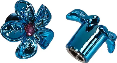 Immagine prodotto di Set: 2x tappo a valvola fiore, blu anodizzato