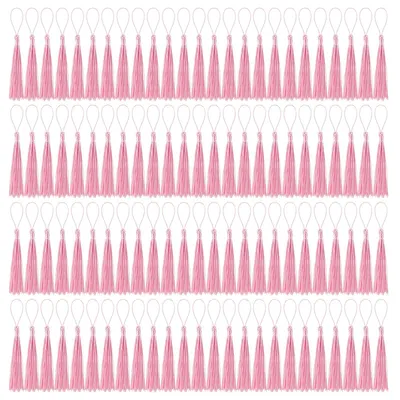 Productafbeelding van 100 Stuks Mini Quasten Rosa voor DIY Projecten en Lesezeichen