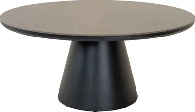 Produktbild von Lesli-living Gartentisch DAXX, Rund, ø 160 cm, ca. 72 cm, Sintered Stone Grau-Steinoptik, pulverbeschichtetes Aluminium Matt-Anthrazit, pflegeleicht