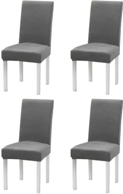 Obrázok produktu pre Uniqoos® 4-dielna sada poťahov na stoličky – elastické poťahy na stoličky do jedálne a na bankety, vhodné pre operadlá s výškou 45–55 cm a sedadlá s rozmermi 39–45 cm, vhodné do práčky