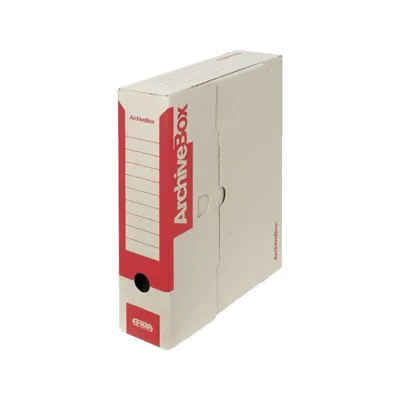 Produktbild von Archivierungsbox aus Glattkarton rot 330x260x75 mm mit 3 Beschriftungsmöglichkeiten
