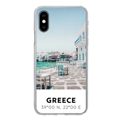 Produktbild von MuchoWow® Handyhülle Schutzhülle Hülle für iPhone X Griechenland - Meer - Blau Silikon Softcase Handy Hülle - Handyhülle