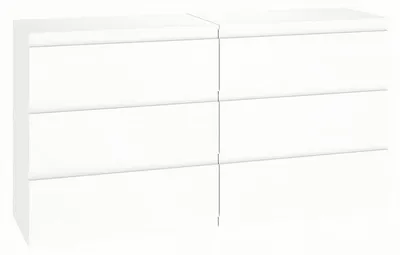 Immagine prodotto di Comodino con 3 cassetti, bianco, in MDF, set da 2, dimensioni 70x40x75 cm
