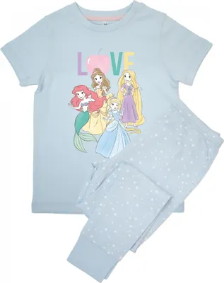 Produktbild von Disney - "Love" Schlafanzug mit langer Hose AOP für Mädchen kurzärmlig BI54146 (110) (Babyblau)