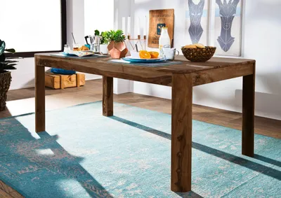Immagine prodotto di MASSIVMOEBEL24 | tavolo da pranzo in legno di Sheesham / Acacia 120x60x76 smoked cherry tinto TORONTO #156