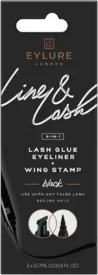 Immagine prodotto di Eylure London - Colla per ciglia 3 in 1, eyeliner Line & Lash e cuscinetto alato - Nero