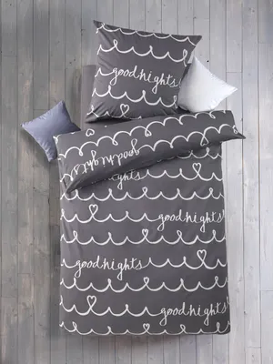 Produktbild von Optidream Renforcé Bettwäsche 135 x 200 cm Bettbezug Kopfkissenbezug 80 x 80 cm Goodnight grau
