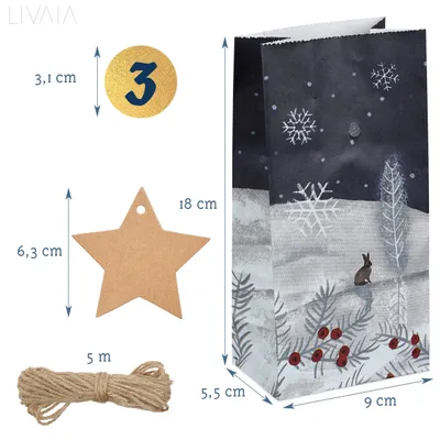 Productafbeelding van Adventskalender om zelf te vullen, 2022. Adventskalender, blauw (landschap motief), om zelf te vullen