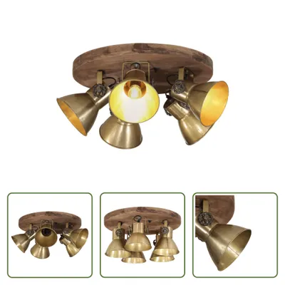 Zdjęcie produktu dla The Living Store Lampa sufitowa 25 W antyczny mosiądz 50x50x25 cm E27