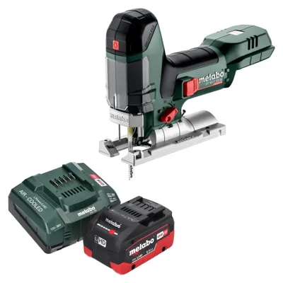 Image de Metabo ST 18 LT 130 BL Scie sauteuse sans fil 18 V 130 mm Brushless + 1x batterie LiHD 5,5 Ah + chargeur