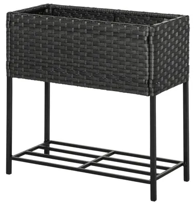 Obrázok produktu pre Vyvýšený záhradný box s úložným priestorom | Farba: čierna + hnedá | Rozmery: 30 x 70 x 70 cm