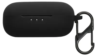 Produktbild von kwmobile Schutzhülle für EarFun Air Pro 4 Hülle - TPU Silikon Case für Kopfhörer Ladecase - stoßfestes Cover mit Karabiner - Schwarz