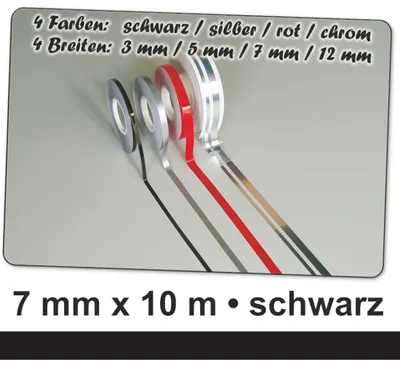 Produktbild von Hermann Schütz Auto Zierstreifen Deco-Stripe schwarz 7mm x 10m