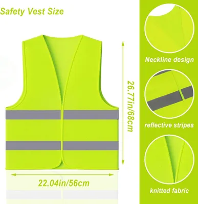 Produktbild von Reflektierende Sicherheitswesten 8er Pack, Leicht, Atmungsaktiv, Universelle Größe, für Außenarbeiten
