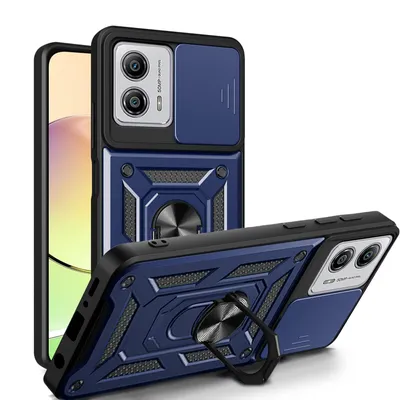 Produktbild von Outdoor Panzer Hülle Motorola Moto G13 / G23 / G53 mit Kameraschutz Ringhalter Blau