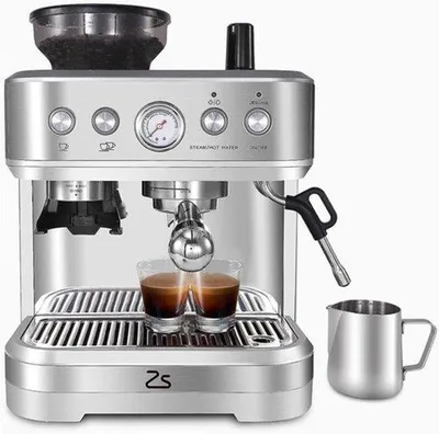 Zdjęcie produktu dla Automatyczna ekspres do kawy z pompą o ciśnieniu 15 bar, obudową ze stali nierdzewnej i wbudowanym młynkiem