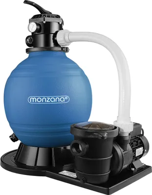 Image de MONZANA® Pompe filtre à sable 15,9 m³ auto-amorçante pour piscines jusqu’à 70 m³ certifié vanne 7 voies raccord 2en1 Ø32-38mm système de filtration à sable