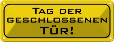 Image de vianmo Plaque en tôle 10x27 cm Tag der geschlossenen Tür