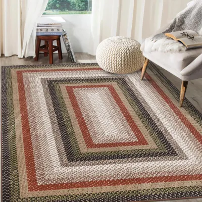 Immagine prodotto di Tappeto rettangolare - Motivo geometrico rosso - 200 × 290 cm - 100% poliestere - Fondo in gomma antiscivolo - Lavabile in lavatrice - Spessore: 6 mm