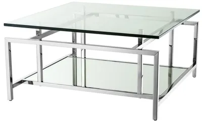 Obrázok produktu pre Casa Padrino obývačkový stolík strieborný 70 x 70 x v. 35 cm - Luxusný konferenčný stolík