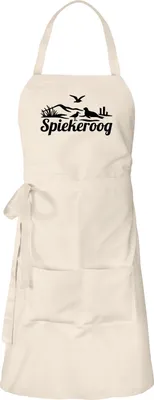 Produktbild von Huuraa Schürze Spiekeroog Strandmotiv Natur mit Taschen Baumwolle Kochschürze Geschenkidee
