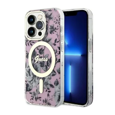 Obrázek produktu pro Guess Flower MagSafe - pouzdro pro iPhone 14 Pro Max (růžové)