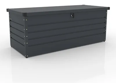 Produktbild von Koll Living Gartenbox 'Torix' 600 Liter | pulverbeschichtetes Metall, Anthrazit | 165 x 70 x 63 cm | mit Gasdruckfeder | UV- und witterungsbeständig