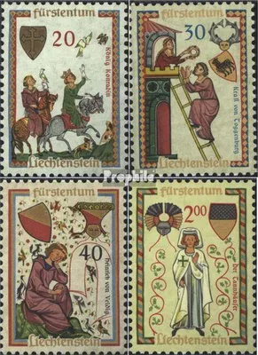 Produktbild von Briefmarken Liechtenstein 1962 Mi 420-423 (kompl.Ausg.) postfrisch Minnesänger