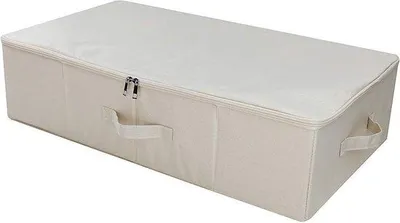 Immagine prodotto di Contenitore per biancheria da letto con cerniera e maniglie per l'armadio - Beige - Soluzione salvaspazio per riporre biancheria da letto e da divano letto