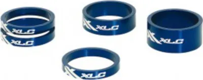 Image de XLC AS-A02 Jeu d'entretoises A-Head 3 x 5, 1 x 10, 1 x 15mm, 1 1/8, bleu, 5 pièces (1 jeu)