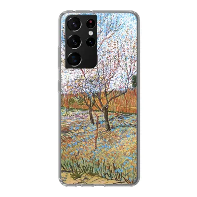 Produktbild von MuchoWow® Handyhülle Schutzhülle Hülle für Samsung Galaxy S21 Ultra Blühender Pfirsichbaum - Vincent van Gogh Silikon Softcase Handy Hülle - Mobiltelefon