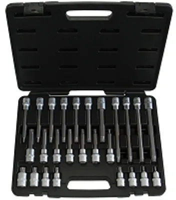 Produktbild von Schraubendreher-Einsätze Steckschlüssel Vielzahn 1/2"-Antrieb 26-tlg  M5-M16