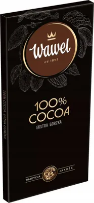 Zdjęcie produktu dla Wawel 100% cocoa Extra gorzka 80g