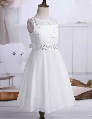 Produktbild von Mädchen Abendkleid Gr. 134-140 Cm Prinzessin Spitze Blumenmädchenkleid für Hochzeit Party Festliches Kleid