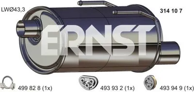 Produktbild von ERNST 314107 Endschalldämpfer für FORD KA (RU8) Auspuff