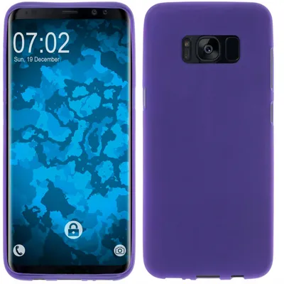 Produktbild von PhoneNatic Case kompatibel mit Samsung Galaxy S8 Plus - lila Silikon Hülle matt + flexible Folie