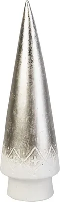 Produktbild von Deko-Tannenbaum spitz weiß/silber - ca. 10 x 10 x 31,5 cm